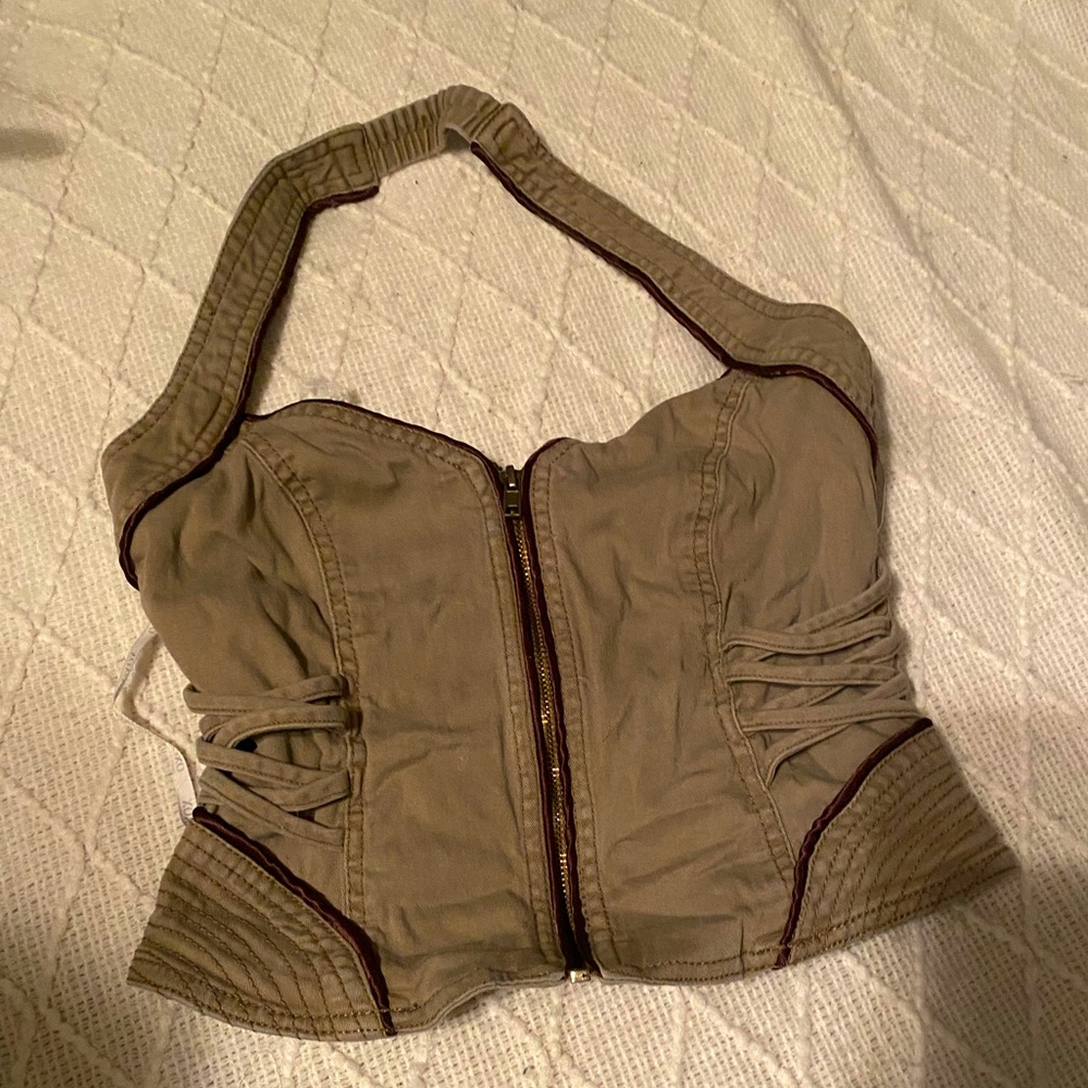 Brown crop top